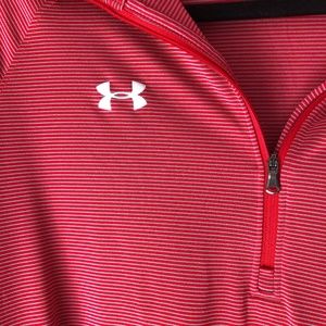 Under Armour Heat Gear LS Top Red and Gray Large